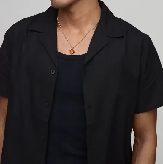 Solid black short sleeve shirt